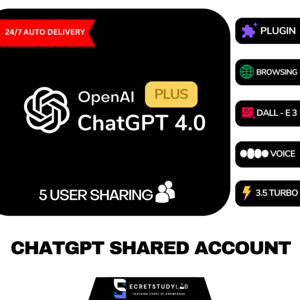 Official ChatGPT Plus 4.0 | 5 User Shared Accounts