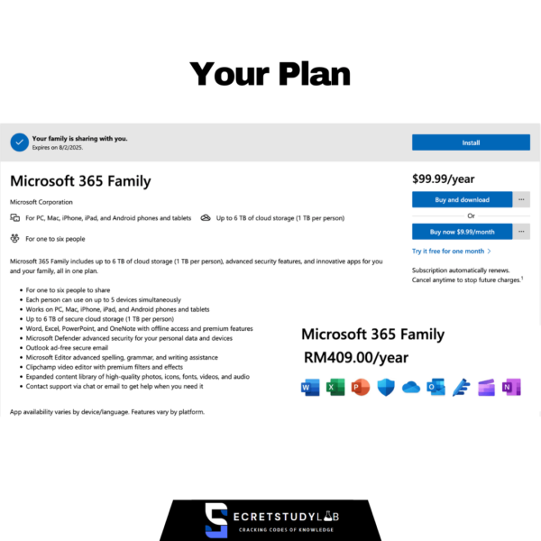 Microsoft 365 Family | 1 Year Subscription - Image 2